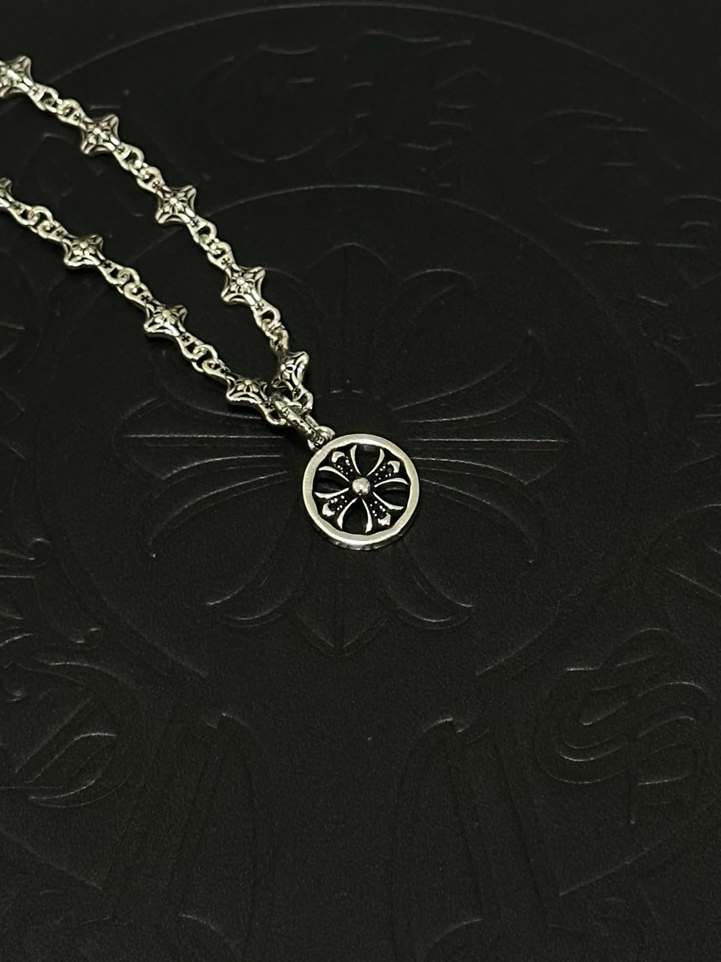 Chrome Hearts Silver Bracelet with Cross Charm